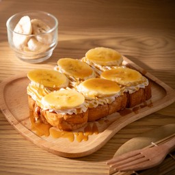 ปังปิ้งแผ่น วิปครีมกล้วยคาราเมล