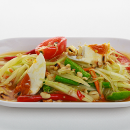 ตำไทยไข่เค็ม/Thai Style Som-Tam with Salted Egg
