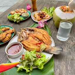 กะพงทอดน้ำปลา 1ตัว