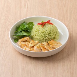 ข้าวผัดแกงเขียวหวานไก่