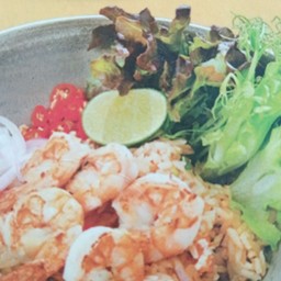 ข้าวขยำกุ้งน้ำจิ้มแซ่บ