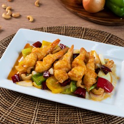 กุ้งผัดเม็ดมะม่วง (กับข้าว)