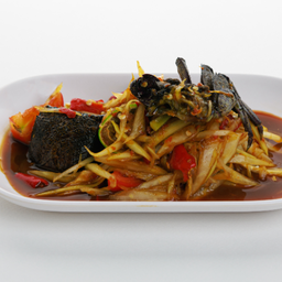 ตำปูปลาร้า/Som-Tam with Crab & Fermented Fish Sauce