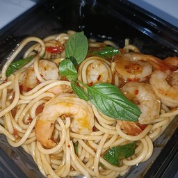 สปาเกตตี้กุ้ง ผัดพริกเผา