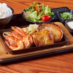 เซ็ทหมู+ไก่+กุ้ง/สเต็ก