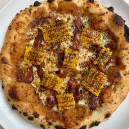 Sweet Corn & Bacon Bqq Pizza