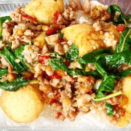 กะเพราหมูสับเต้าหู้ ###กับข้าว###