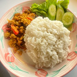 ข้าวคั่วกลิ้งหมูสับ