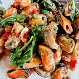 กะเพราหอยเเมลงภู่