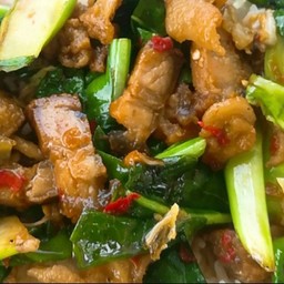 คะน้าหมูกรอบ###กับข้าว###