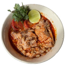 ขนมจีนน้ำเงี้ยวกระดูกหมูล้วน(กระดูก2ก้อน)+ขนมจีนเปล่า ชุดละ