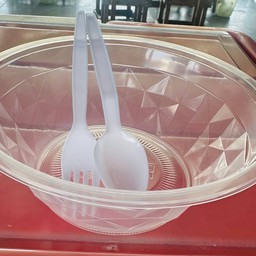 ถ้วยพลาสติก+ช้อนส้อมพลาสติก