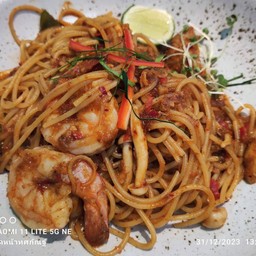 สปาเก็ตตี้ผัดต้มยำกุ้ง