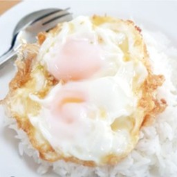 ข้าวไข่ดาวแฝด+ฟรีซอสเกาหลี (ไข่2ฟอง)