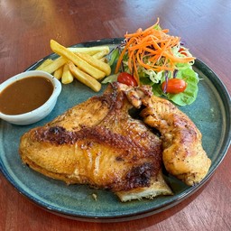 สเต็ก ไก่( ซอส BBQ )