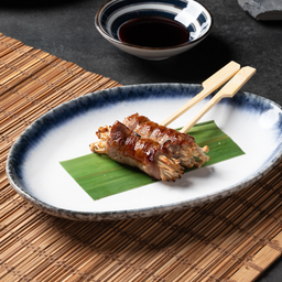 หมูพันเห็ดเข็มทองย่างเกลือ/เทอริยากิ / Buta Wrapped Enoki Mushrooms with Salt or Teriyaki