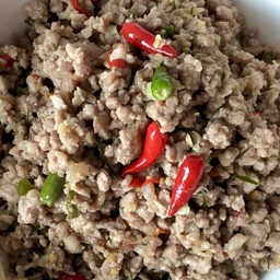 ข้าว+หมูสับ ผัดกะปิหอม