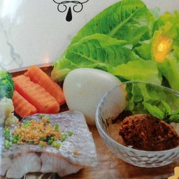 น้ำพริกข่าปลากะพงนึ่ง