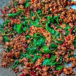 [กับข้าว] กะเพราพริกแห้ง รสชาติเข้มข้น เลือกได้ (ถุง)