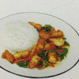 Chicken Katsu With Basil Fried Rice