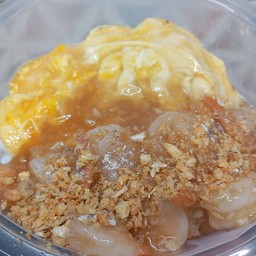 ไข่ข้นกุ้งเด้งกระเทียมราดข้าว