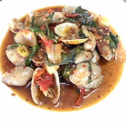 ผัดหอยลายนํ้าพริกเผา