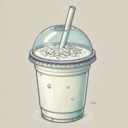 มะพร้าวปั่นนมสด