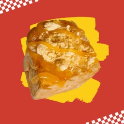 ขนมปังปิ้งไส้ทะลัก ไก่หยองน้ำสลัดโบราณ