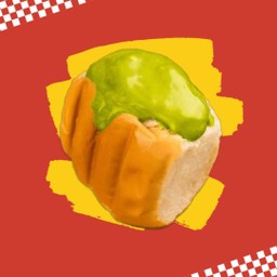 ขนมปังปิ้งไส้ทะลัก สังขยาใบเตย