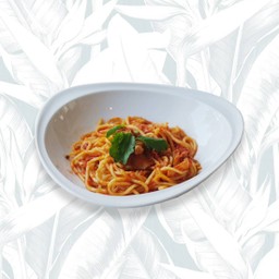 สปาเก็ตตี้ผัดซอสกุ้งสด