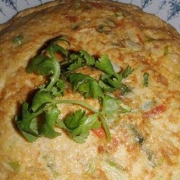 ข้าวหน้าไข่เจียวผักรวม