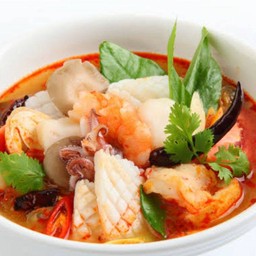 ต้มยำ หมึก,กุ้ง