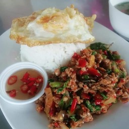 กระเพราราดข้าว