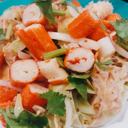 ยำ2สหาย ปูอัดเมก้า+เห็ดหูหนูขาว