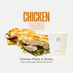 Chicken Pesto w Drinks