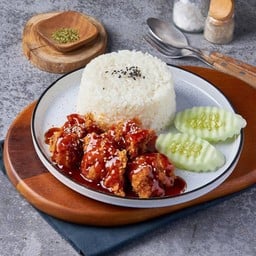 ข้าวไก่กรอบซอสพริกเกาหลี