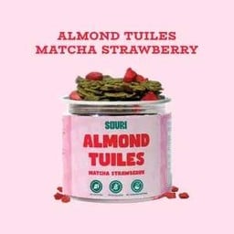 Almond Tuiles Matcha Strawberry