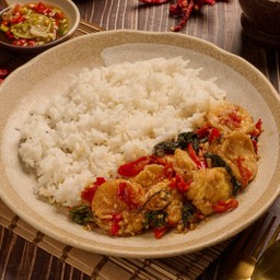 ไทยแท้กะเพราเต้าหู้ไข่ทอด