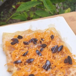 โรตีฝอยทอง+ลูกเกด+ไข่