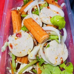 ยำหมูยอ + ปูอัด