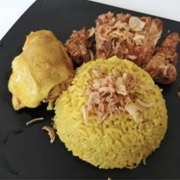 ข้าวหมกไก่ผสมต้มทอด [สูตรเส็นเส้ง]