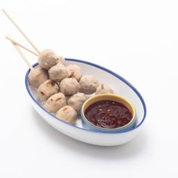 ลูกชิ้นหมูป้ิงต่อไม้