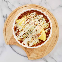 ข้าวห่อไข่ราดซอสฮายาชิอบชีส