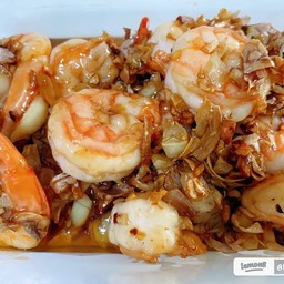 ข้าวกุ้งทอดกระเทียม
