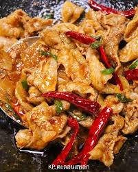 ข้าวหน้าหมูสามชั้นย่างซอสหม่าล่า