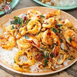 กระเพราะทะเลราดข้าว