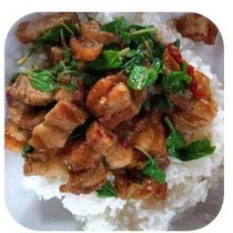 ข้าวกระเพราหมูกรอบ