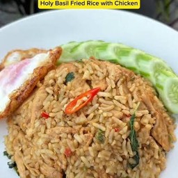 ข้าวผัดกระเพราไก่(คลุก) +ไข่ดาว