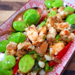 ผัดสตอกะปิผัดกุ้ง