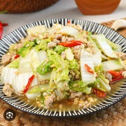 ข้าว+ผัดผักกาดขาวไก่สับ